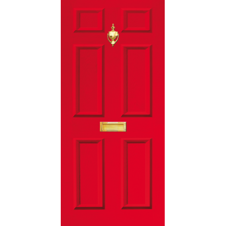 Door Decal Dementia Friendly with Letterbox and Knocker - Red